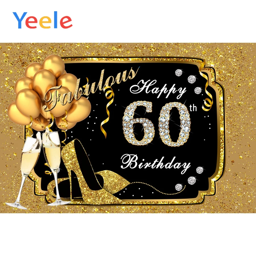 Yeele день рождения 60th Сказочный Золотой шар Сцена фотография фон Индивидуальные