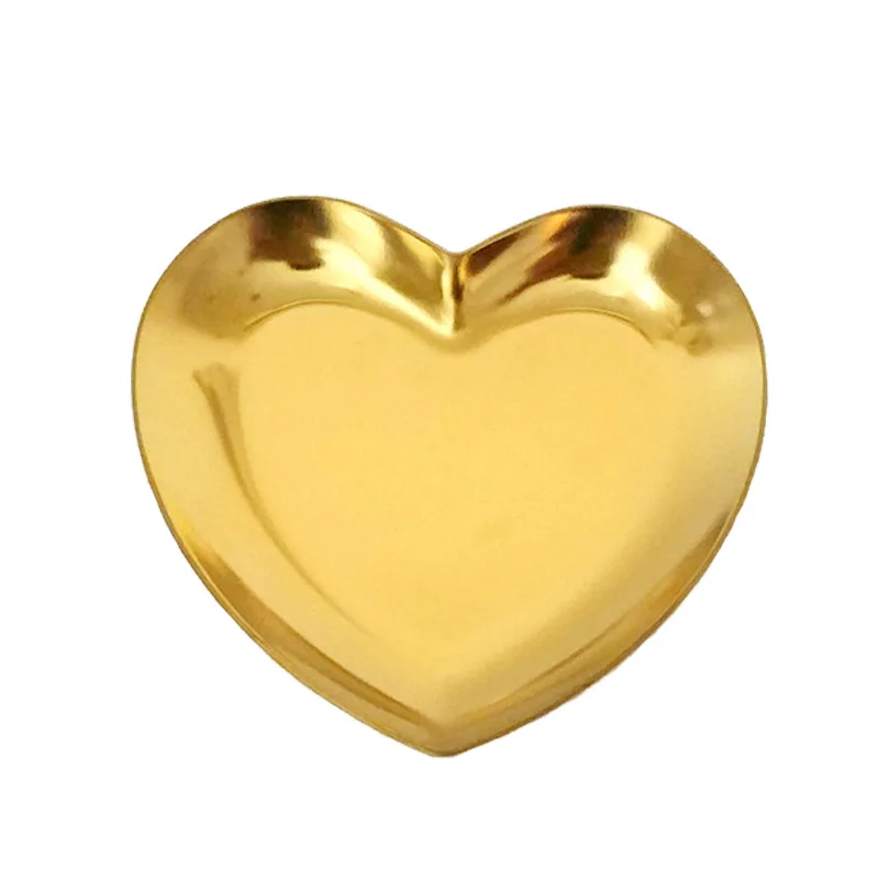 Лоток для хранения в форме сердца золотистая красочная тарелка с фруктами