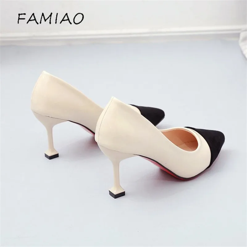 FAMIAO Для женщин насосы очень пикантные женские туфли на высоком каблуке 8 см