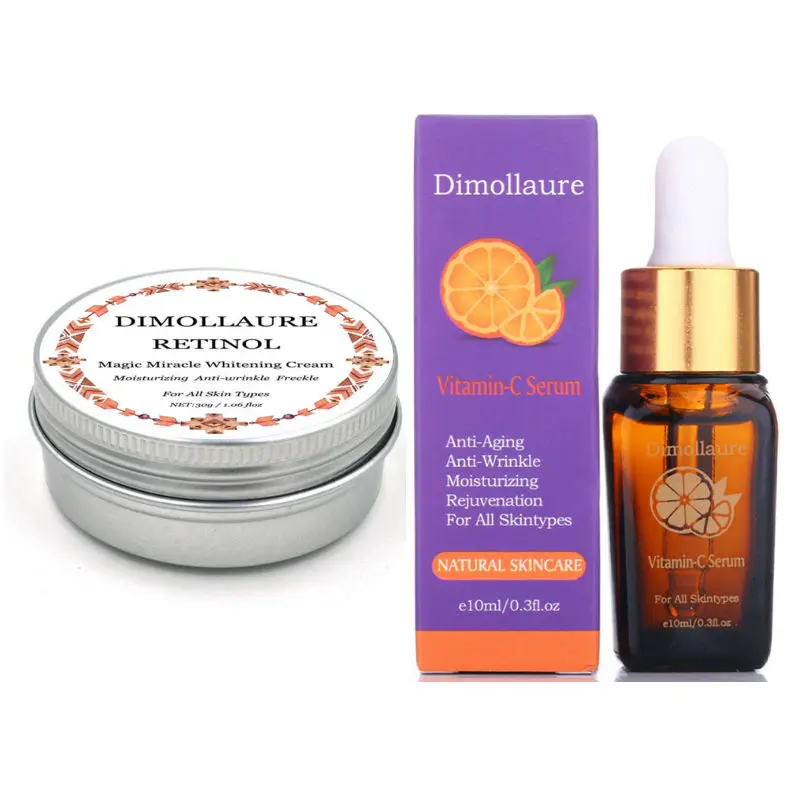 Черный Dimollaure крем с ретинолом отбеливающий увлажняющий kojic кислоты Сыворотка для удаления веснушек melasma Melanin солнечные ожоги акне шрам темное пятно - Цвет: Черный