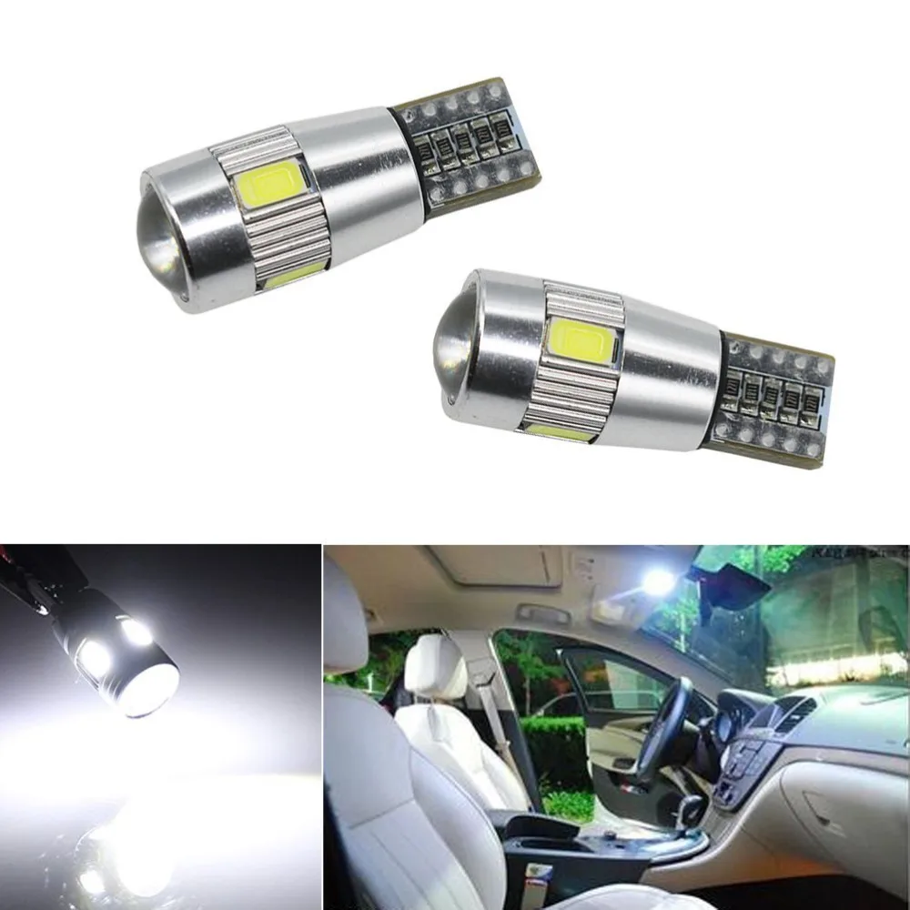 

T10 5630 6-SMD White LED Car Side Wedge Light Automotive Light Bulbs Replacement Parts (6pcs 6-SMD White)