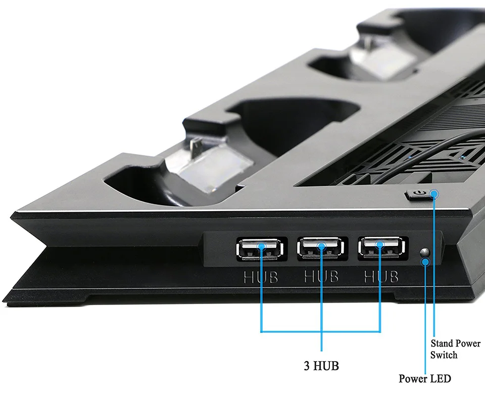 PS4 Pro Аксессуары Play Station 4 Pro Вентилятор охлаждения вертикальная подставка двойной контроллер зарядная док-станция usb-хаб для Playstation 4 Pro