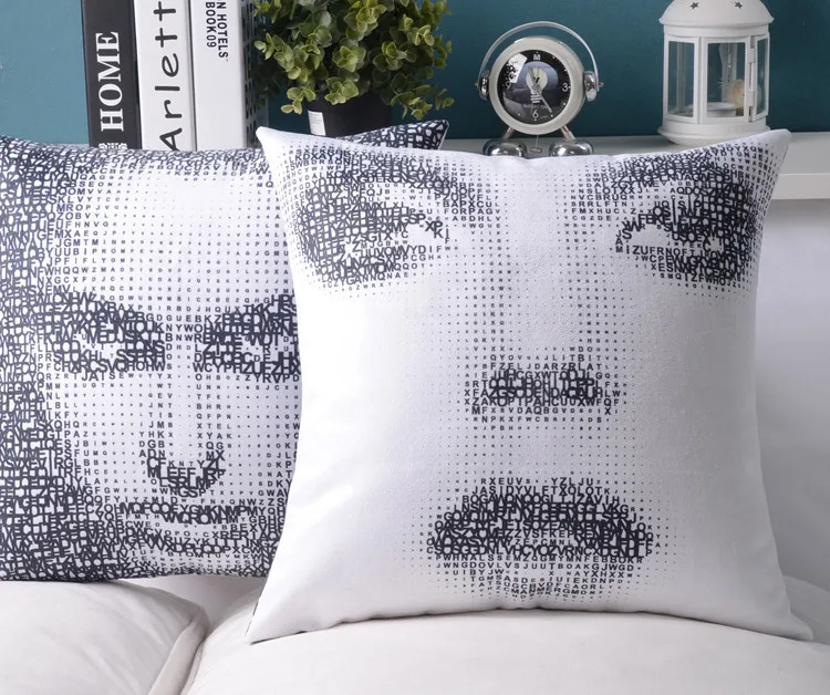 Двойные буквы пиксели подушка для лица подушки домашний декор диван талия