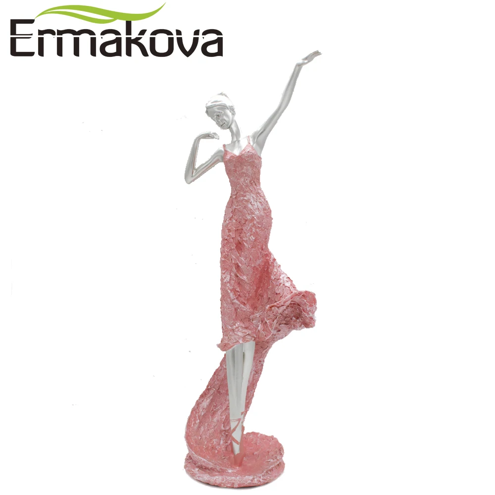 ERMAKOVA розовые полимерные Статуя Леди Фигурка балерины в розовом платье Статуэтка