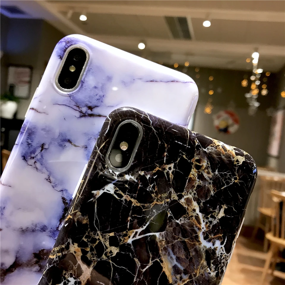 Чехол для iphone XS Max XR роскошный мраморный Модный чехол матовый Силиконовый из ТПУ 7