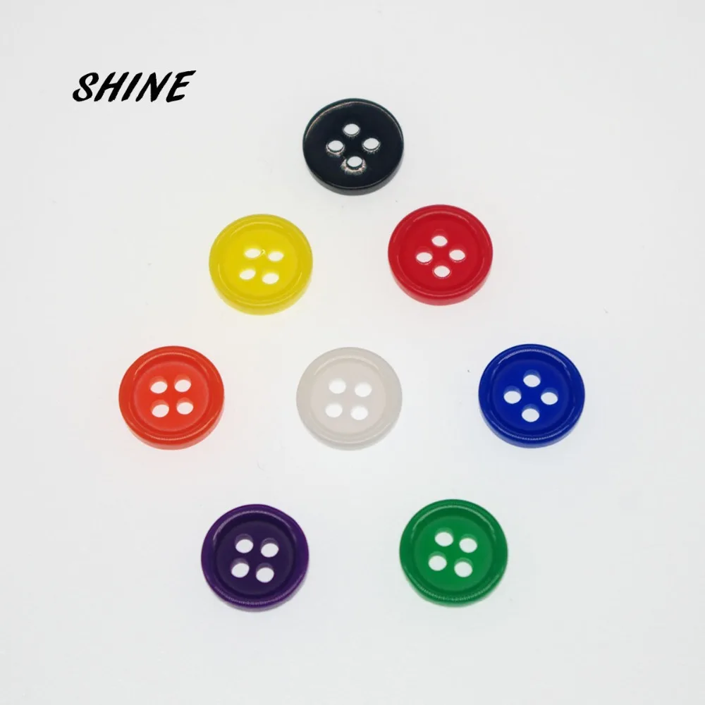Полимерные швейные пуговицы для скрапбукинга 100 шт. круглые конфетных цветов с