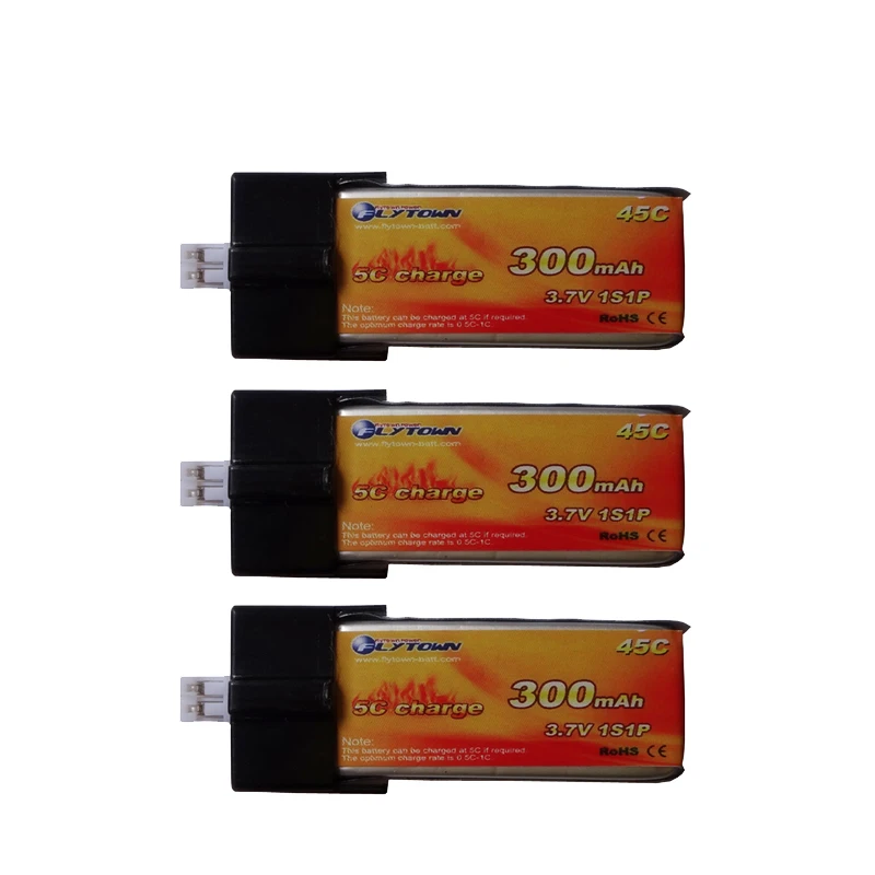 3 шт. литий полимерный аккумулятор Flytown 300 мАч 7 в 45C/90C с разъемом PH2.0 для EFLITE E Flite Blade
