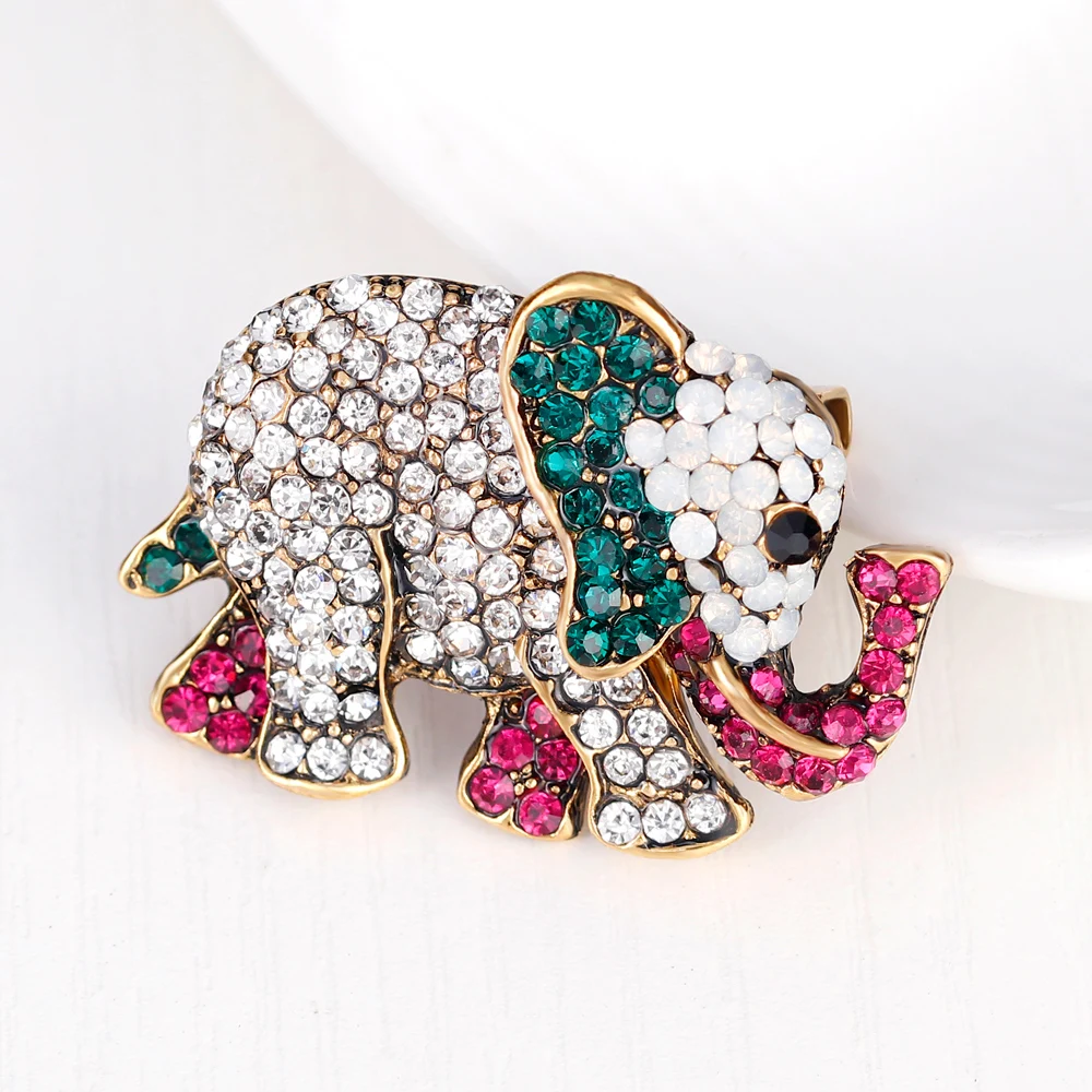 Винтажная Серия животных красочные броши слоны высокого качества Женская Брошь