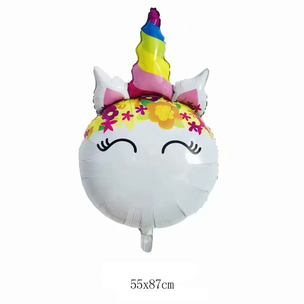 Round Unicorn STARLZMU 1 шт Единорог воздушные шары День рождения украшения Детские гелиевые шары с персонажами мультфильмов Единорог вечерние украшения Balony - Цвет: Round Unicorn