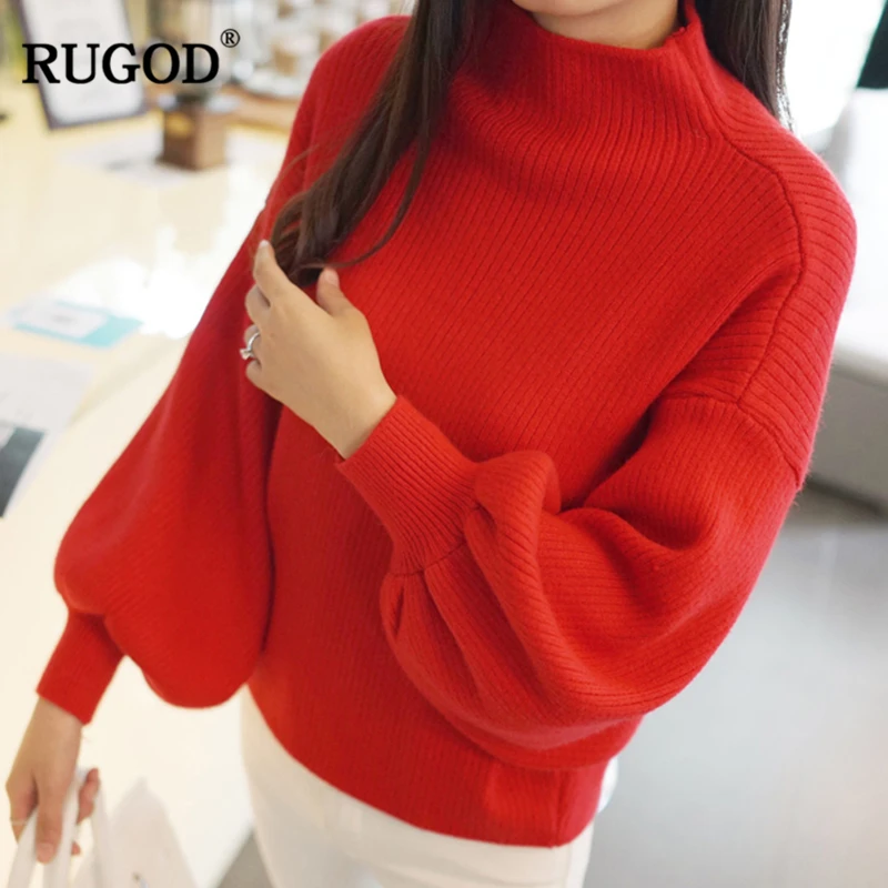 Женский трикотажный свитер RUGOD однотонный Повседневный Свободный
