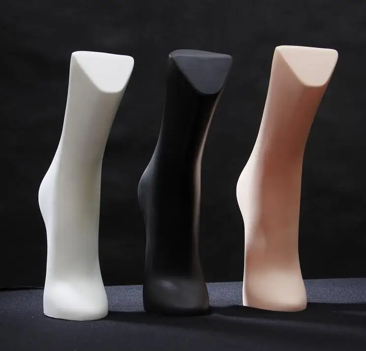 

wholesale 34cm 3colour box Glossy Male leg mannequin foot manikin plastic foot for man Sock model Display ,one piece,M00545