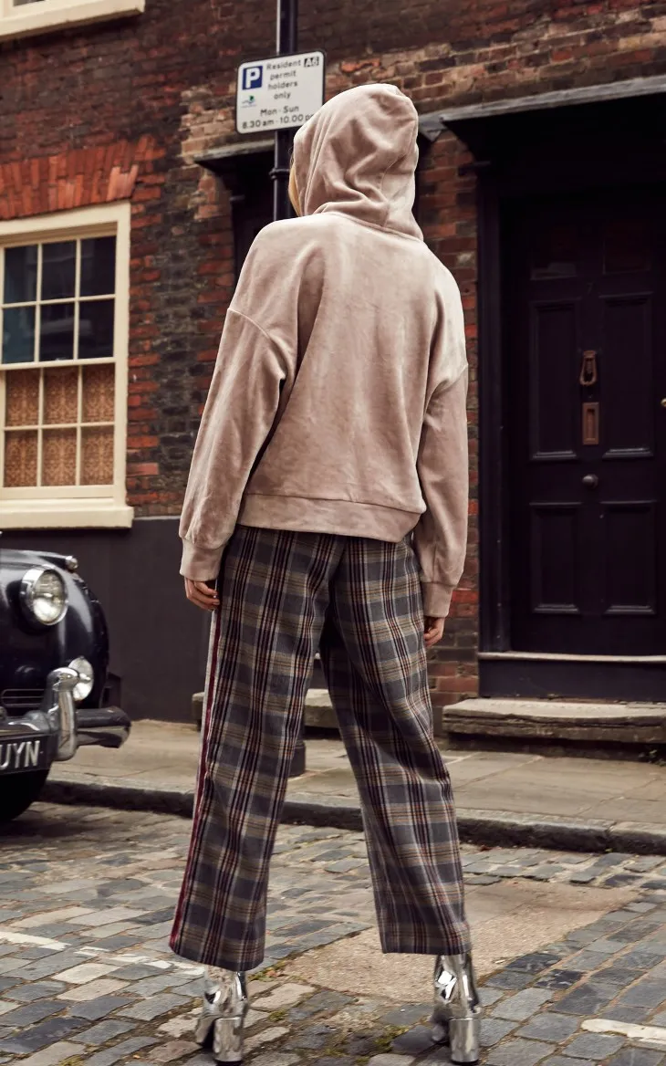 Vero Moda новые женские брюки женские бархатные боковые клетчатые повседневные широкие укороченные брюки | 318350516