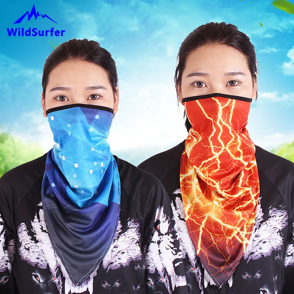 WildSurfer треугольник шарф Печать езда половина маска для лица для велосипеда ветрозащитные Балаклавы дышащие банданы сноуборд шарфы FJ41