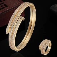 zlxgirl copper jewelry sets women love bangle ring wedding jewelry sets aaa cubic zircon bridal wedding accessories sets