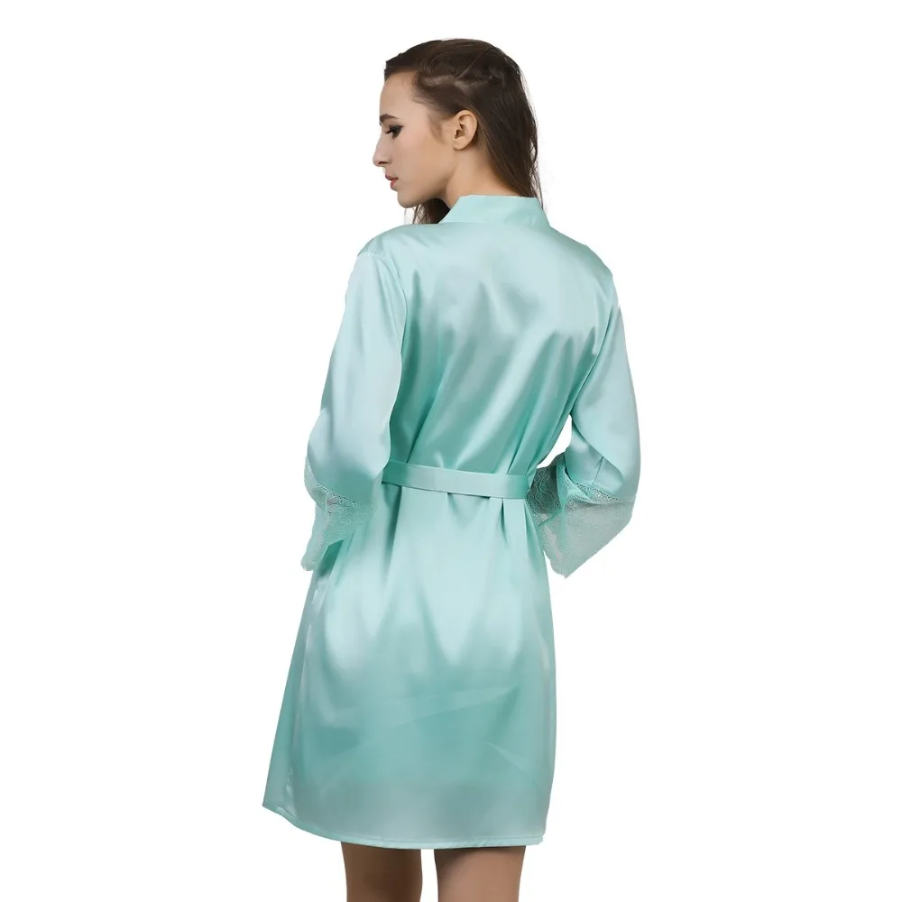 New Solid Satin Chiffon Robe Spring Summer Sexy Women Bathrobe Sleep Robes Ladies Home Clothes sp0019 | Женская одежда