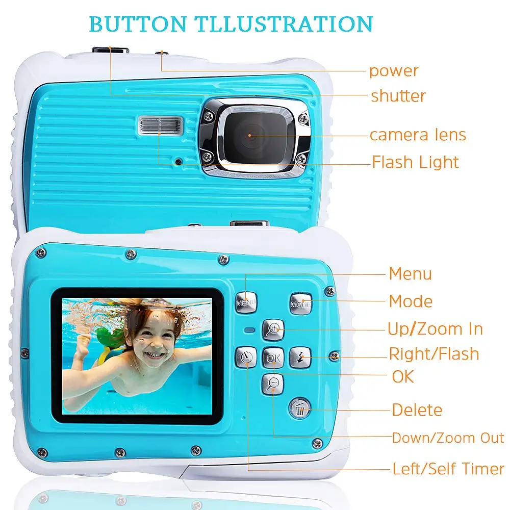 Водонепроницаемая цифровая экшн камера для детей спортивный видеорегистратор