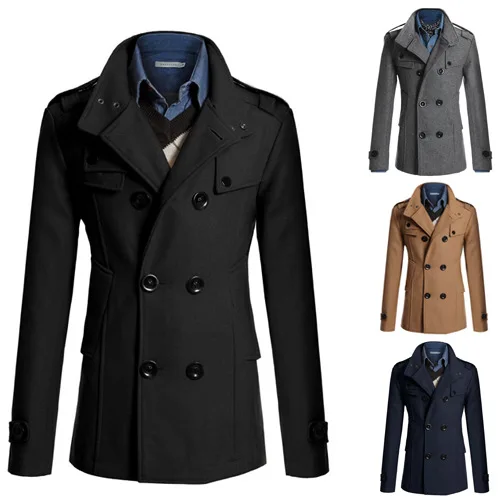 

Men's windbreaker men's woolen cloth coat man fur coat