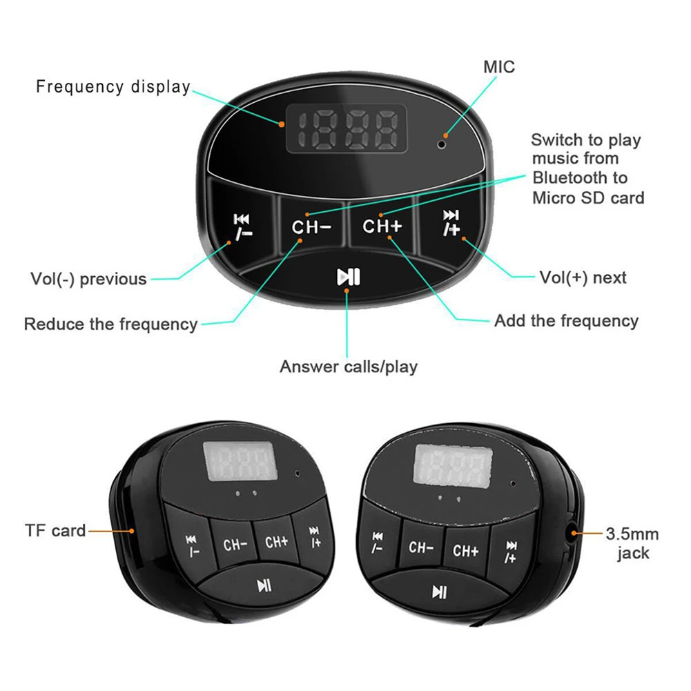 Новый Bluetooth автомобильный комплект беспроводной 3 0 Handsfree FM передатчик поддержка TF