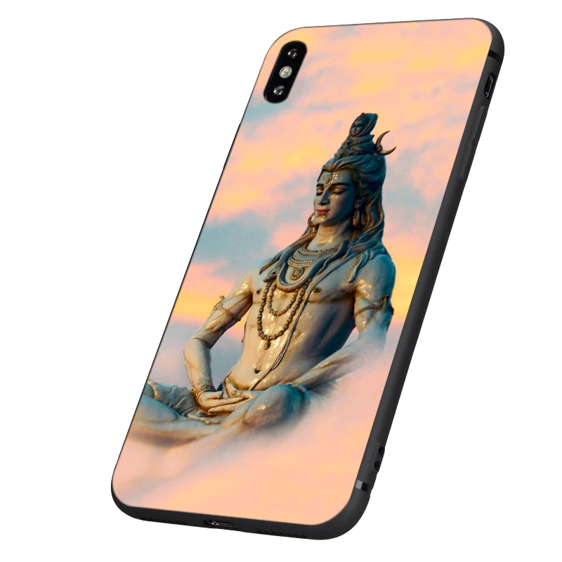 Черный чехол ТПУ для iphone 5 5s se 6 6s 7 8 plus x 10 XR XS 11 pro MAX силиконовый чехол Властелин Шива индуистский Бог Будда Индия махакал