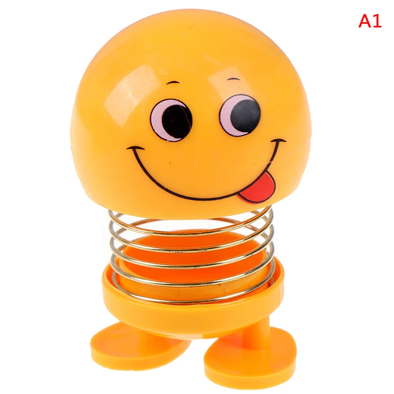 1 Cute Smile Expression Pack Spring Shaking Head Doll Car Interior Shaking Sound Explosion Section Villain Toy Store Toys For Boy - Цвет: 1