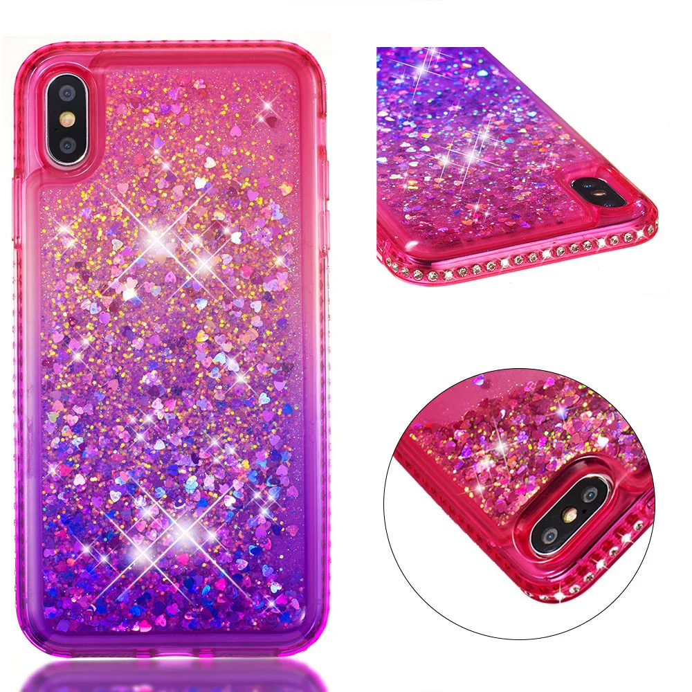 Край diamond градиент цвета блеск звезд Чехол для iPhone Xs max 6 7 8 плюс телефона