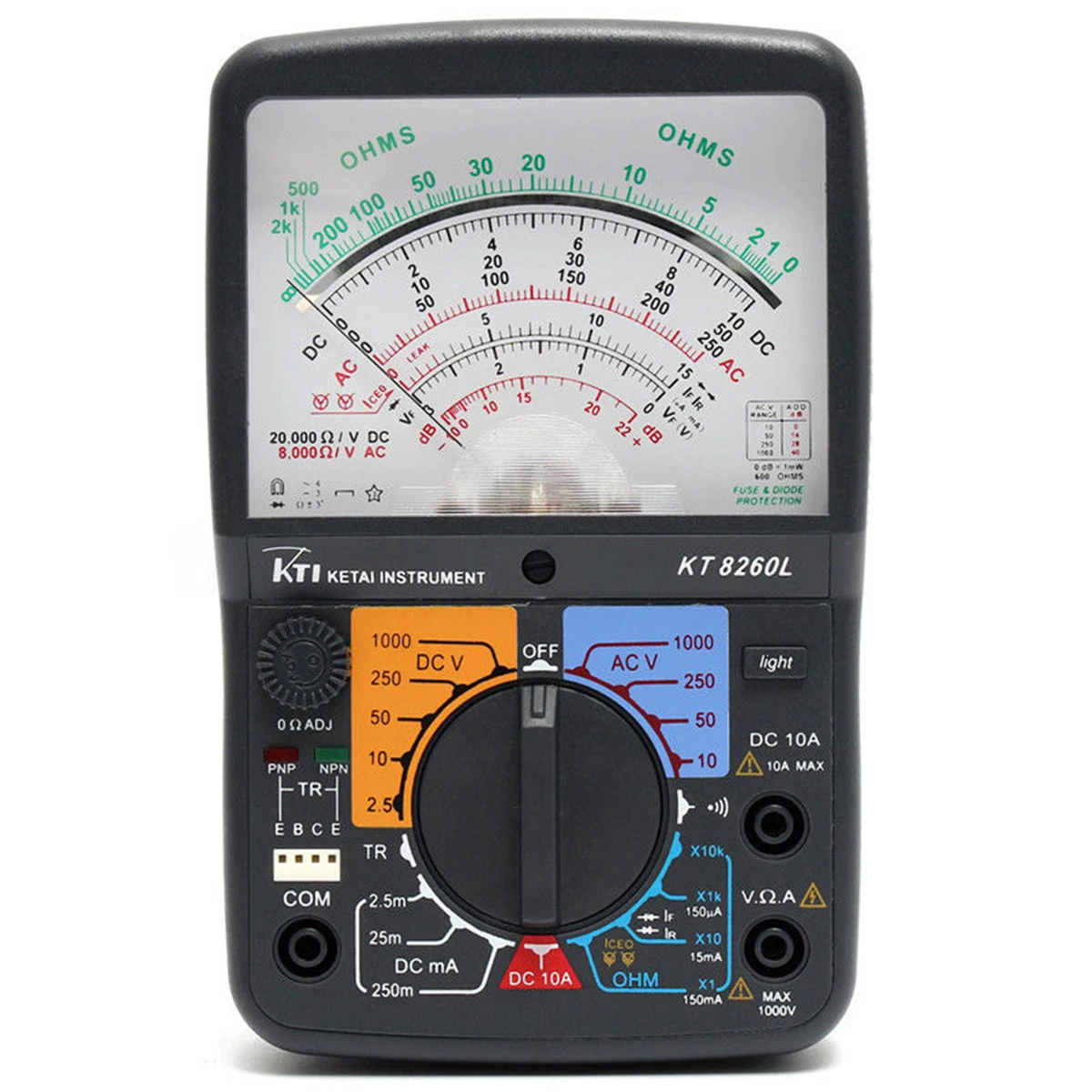 Kt8260lцифровой аналоговый мультиметр ACV/DCV/DCA/Электрический тестер сопротивления er+ 2 шт. тестовая ручка для измерительных инструментов