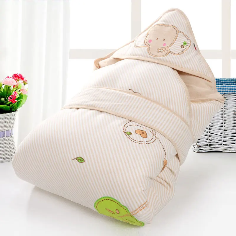 

Newborn cotton baby quilt autumn and winter baby blanket infant swaddle bebe envelope wrap newborn baby bedding blanket