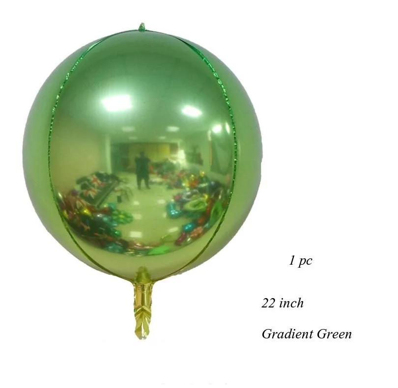 1PC Gradient Green 1 шт. 4D диско цветной яркий 22 дюйма градиентный цвет Гелиевый шар для украшения дня рождения и свадьбы реквизит для фотосессии принадлежности для детского душа - Цвет: 1PC Gradient Green