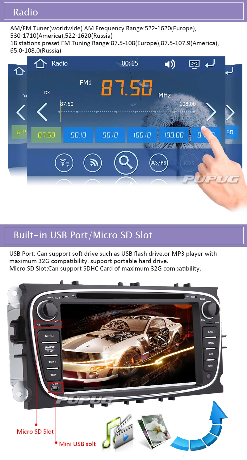 2din автомобильный dvd-плеер gps навигатор плеер для Ford Mondeo и фокус Авторадио Радио