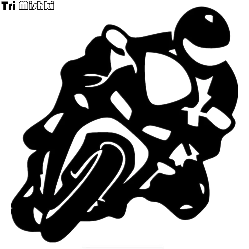 Tri Mishki HZX357# 15.6*15см biker on board байкер за рулем виниловые наклейки на авто наклейка для