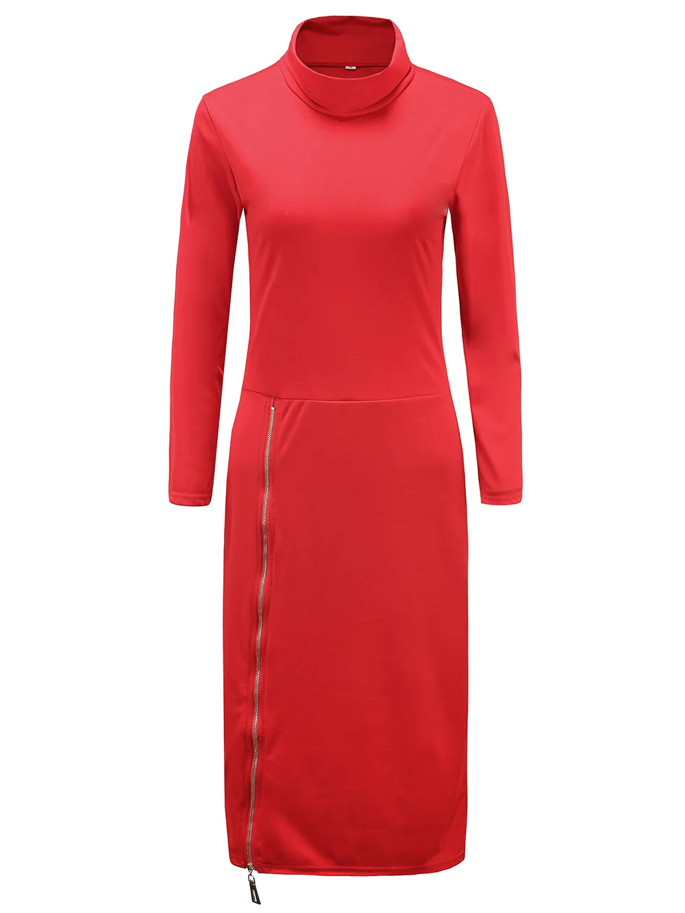 Женское облегающее платье до середины икры повседневное однотонное с высоким