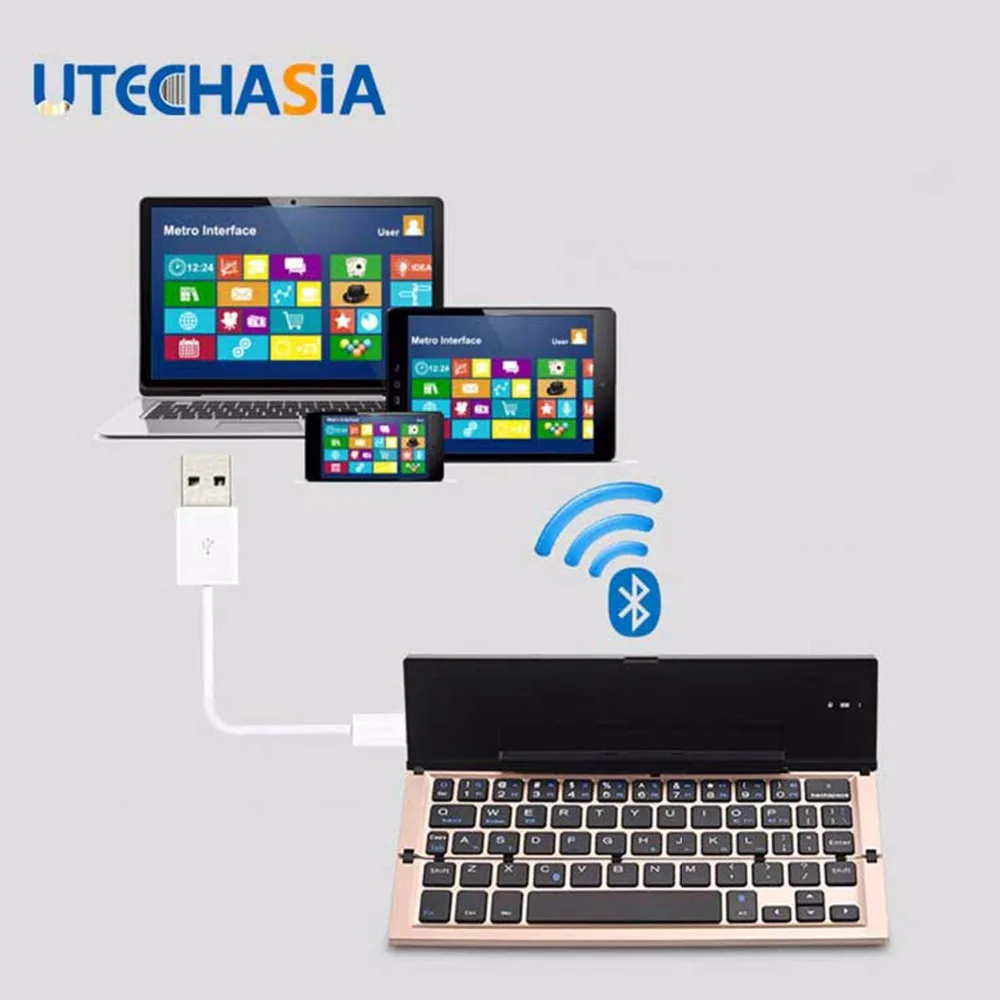 Складываемая Bluetooth клавиатура 3 0 USB кабель QWERTY мини клавиатуры для Apple iPhone iPad MacBook