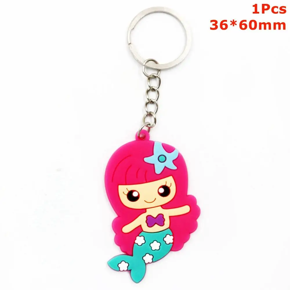 Cute Keychain 5 Taoup 1 шт. милый мультфильм резиновый маленький брелок для ключей «русалка» с днем рождения Русалка тема вечерние украшения для украшения девочки вечерние сувениры - Цвет: Cute Keychain 5