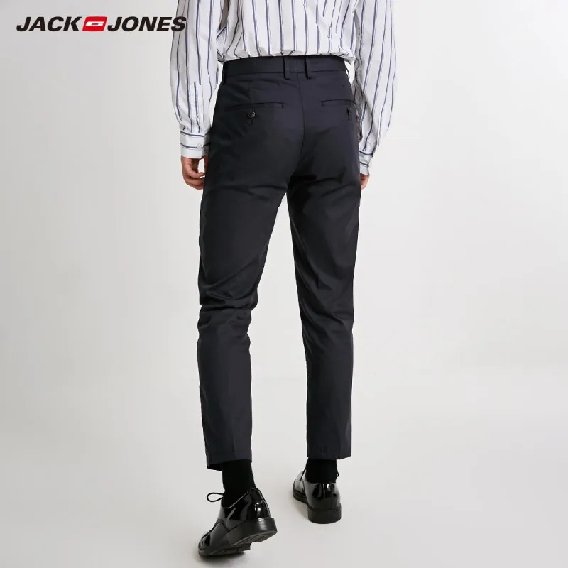 Мужские Классические облегающие укороченные брюки JackJones 100% хлопок длина по
