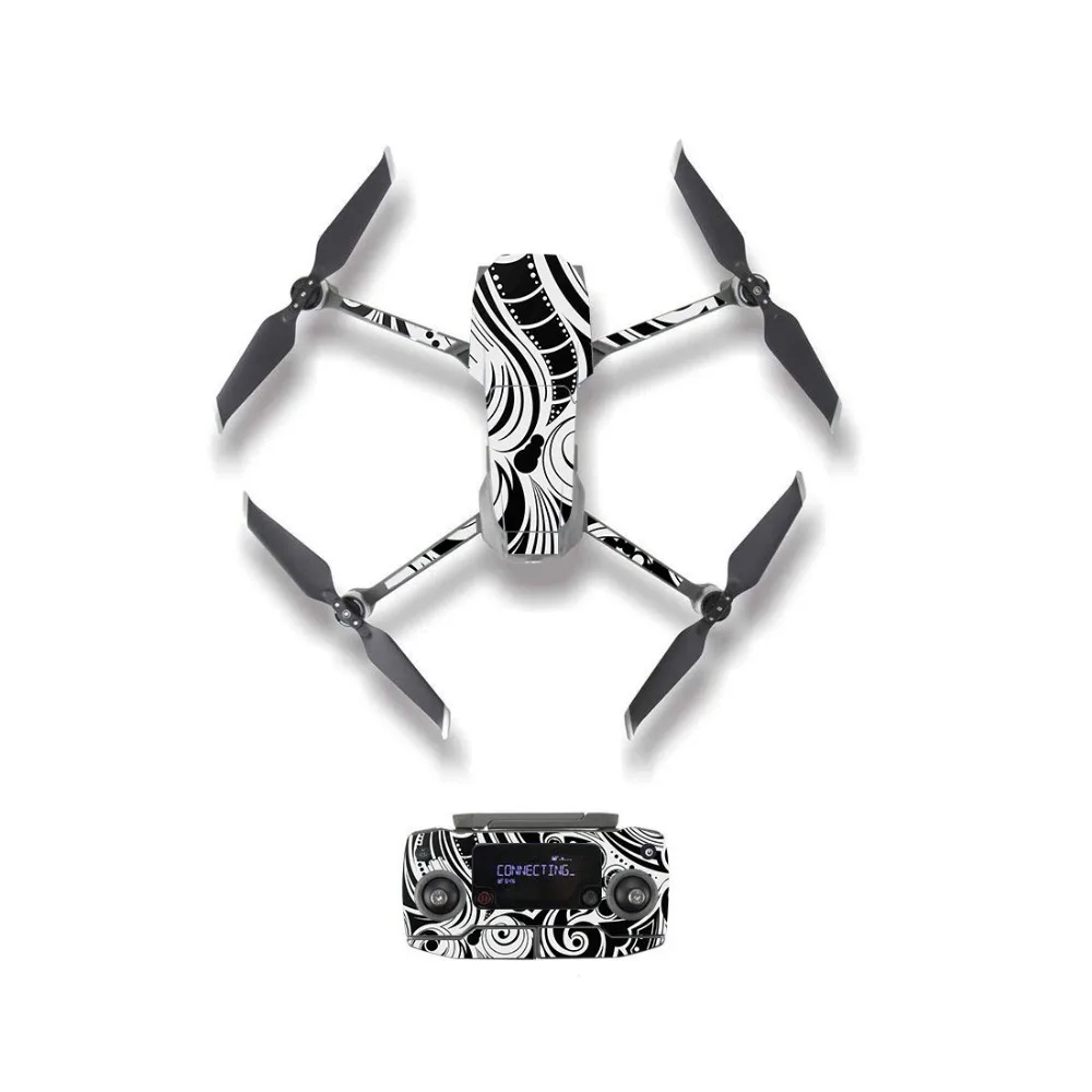 Черный и белый узор стильный стикер кожи для DJI Mavic 2 Pro& Zoom Drone корпус пульт дистанционного управления батарея защитная пленка