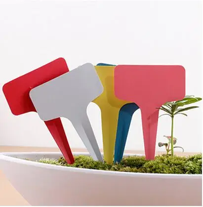 6 x10cm Plastic Plant T-type Tags Markers Nursery Garden Labels Signs Hanging Gray 3pcs | Дом и сад