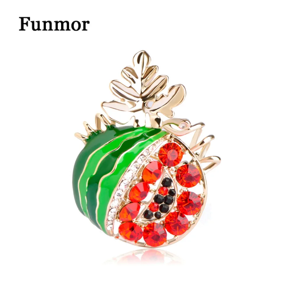 Женская Брошь с арбузом Funmor повседневная брошь красными бусинами украшение для