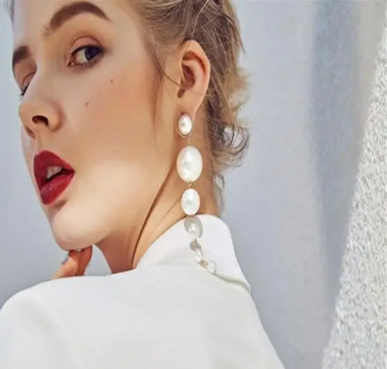 Женские винтажные серьги HOCOLE длинные с жемчугом элегантные для свадьбы модные