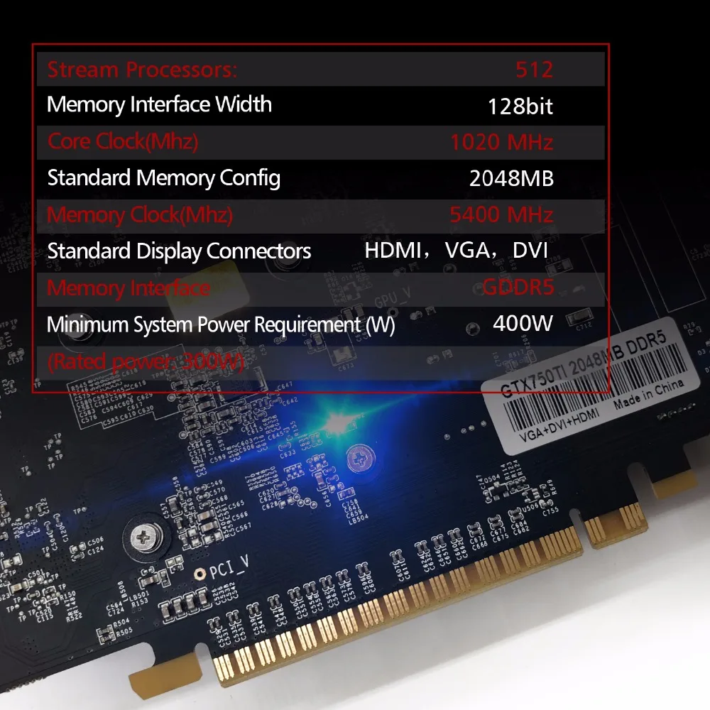 Графическая карта PCI-E 16X GTX750TI 2G DDR5 для nVIDIA Geforce чип компьютерная видеокарта ПК