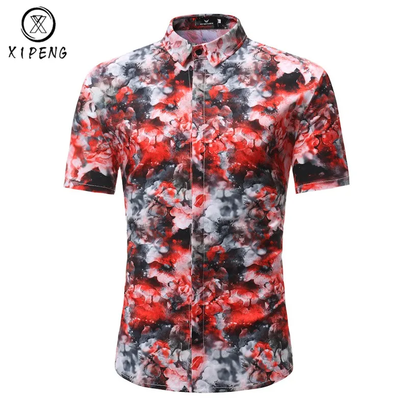 

Summer Fashion Short Sleeve Men Hawaiian Beach Shirt 2019 Casual Brand Slim Fit Men Floral Shirts Camisas Hawaianas Para Hombres
