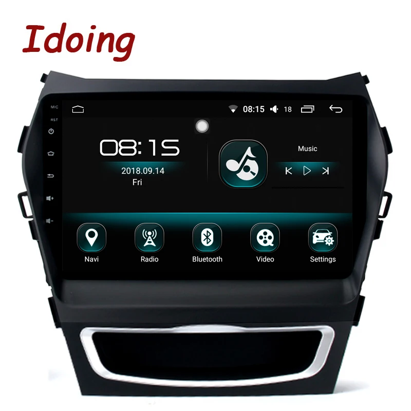 Idoing " 4G ram 64G rom 2.5D ips 8 ядерный автомобильный Android 8,0 радио плеер подходит для hyundai IX45- Встроенный gps навигация ГЛОНАСС