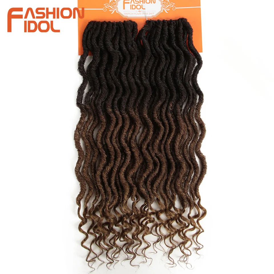 Мода IDOL Faux Locs Crotchet волосы для наращивания 20 дюймов вязанные крючком косички мягкие натуральные синтетические волосы Омбре синие коричневые волосы косички