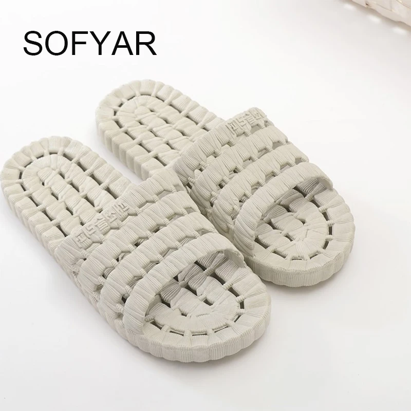 Тапочки для ванной женские и мужские шлепанцы на плоской подошве Новинка