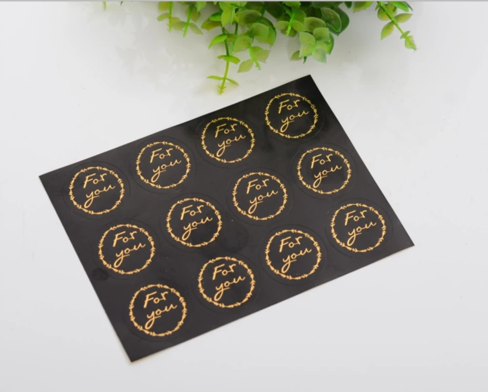 120 шт для вас золотые буквы круг ручная работа упаковка торта уплотнительные