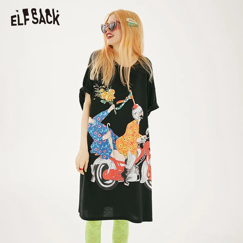 Женское праздничное платье ELFSACK хлопковые вечерние платья оверсайз с вышивкой и