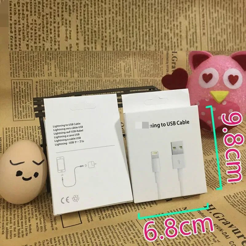 Оптовая продажа Розничная коробка для Micro 8 Pin USB кабель Шнур IOS 10 9 3 iPhone 7 6 plus 5 5S iPod