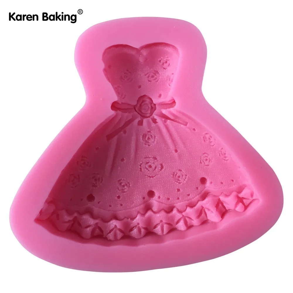 3D юбка принцесса платье Форма торт силиконовая форма для помадки украшения торта