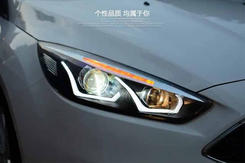Автомобильный Стильный чехол на головную лампу для Ford Focus- фары светодиодный фары DRL Объектив Двойной Луч Биксеноновые автомобильные аксессуары
