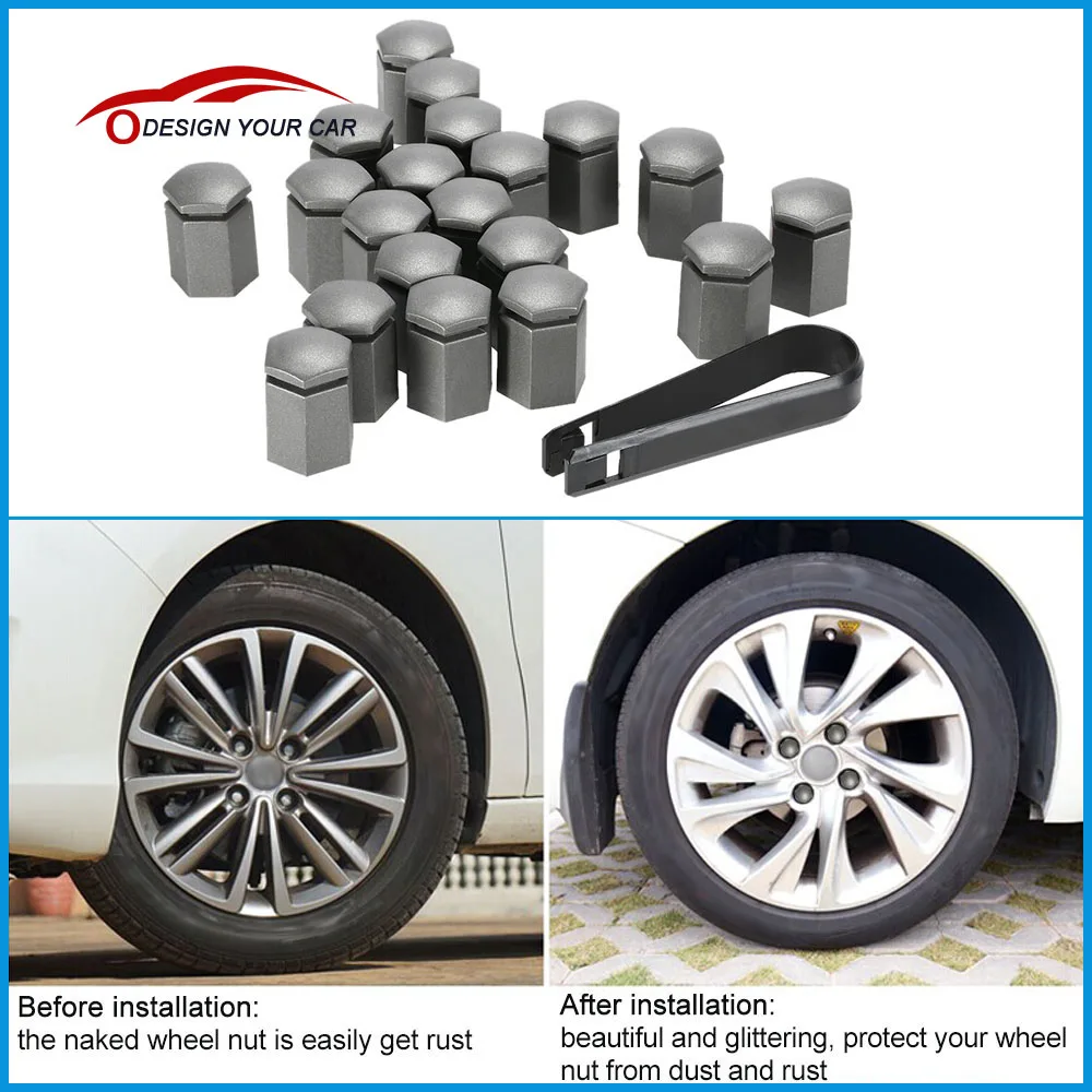 Набор из 20 шт. серых пластиковых колпачков для автомобилей Vauxhall 17*30 мм|cap korean|bolt