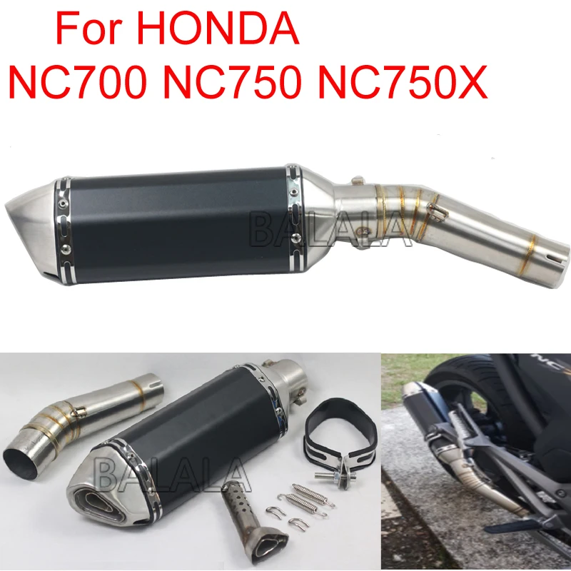

51mm Motorcycle Full System Slip On Exhaust Tube Modified Middle Pipe For HON DA NC700 NC750 NC750X With Ak Muffler DB Killer